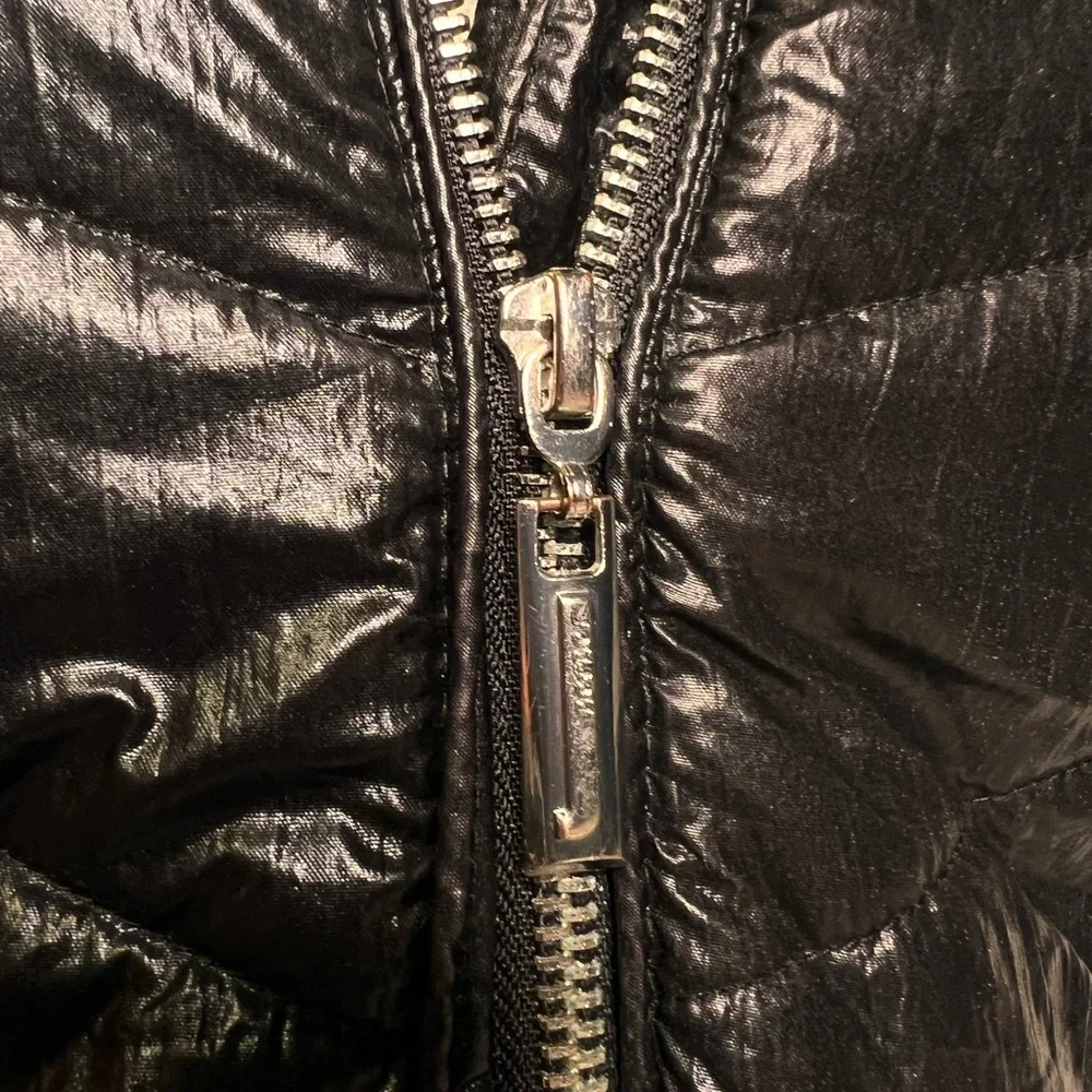 Black Quilted‎ Vest with Pink Collar